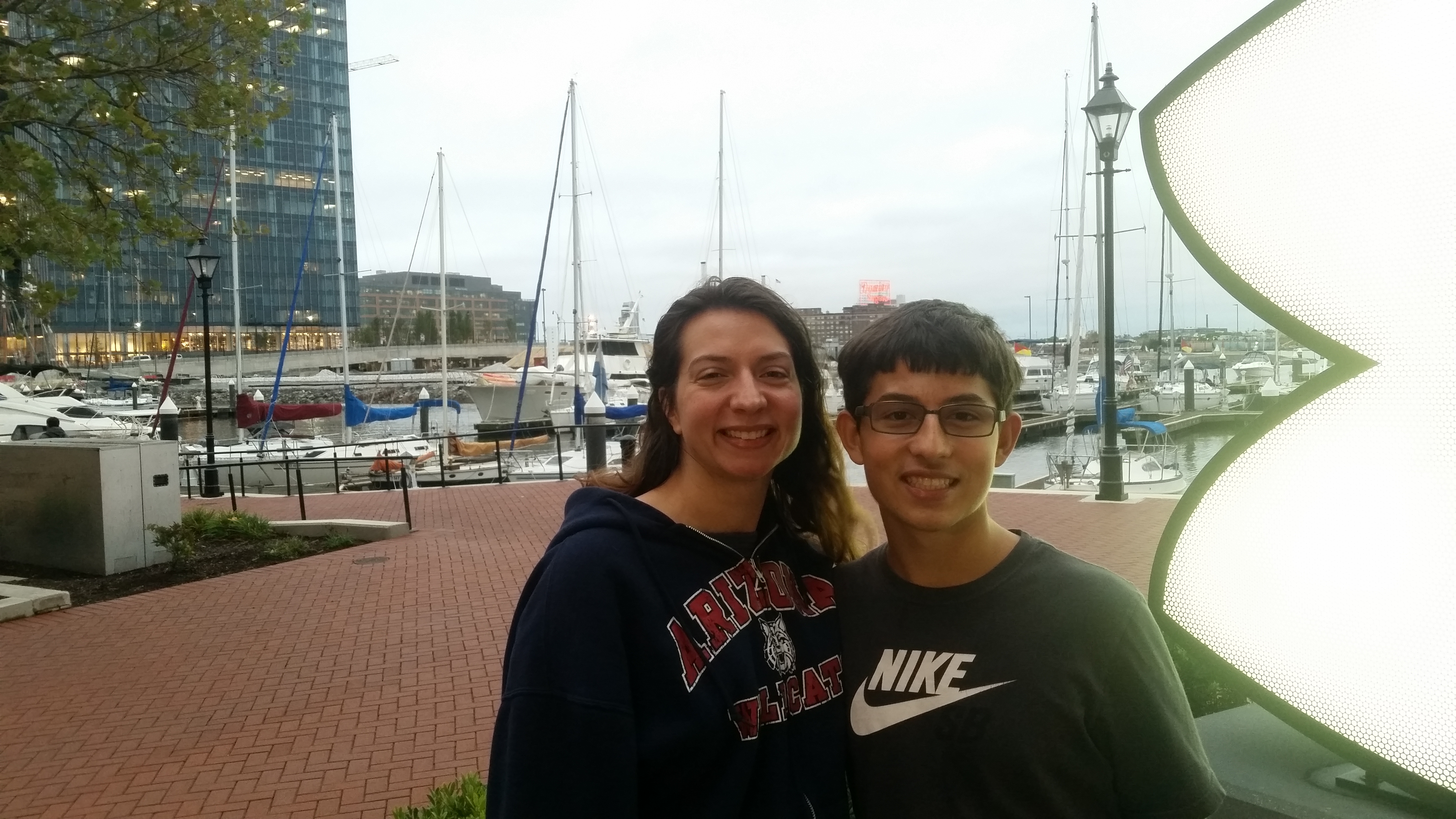 Alex and Jessica at the Baltimore Inner Harbor marina